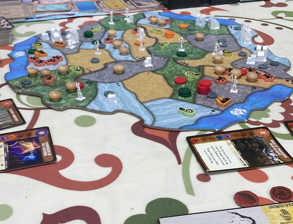 The board game Spirit Island being played